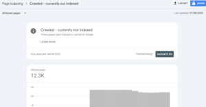 Crawled - currently not indexed